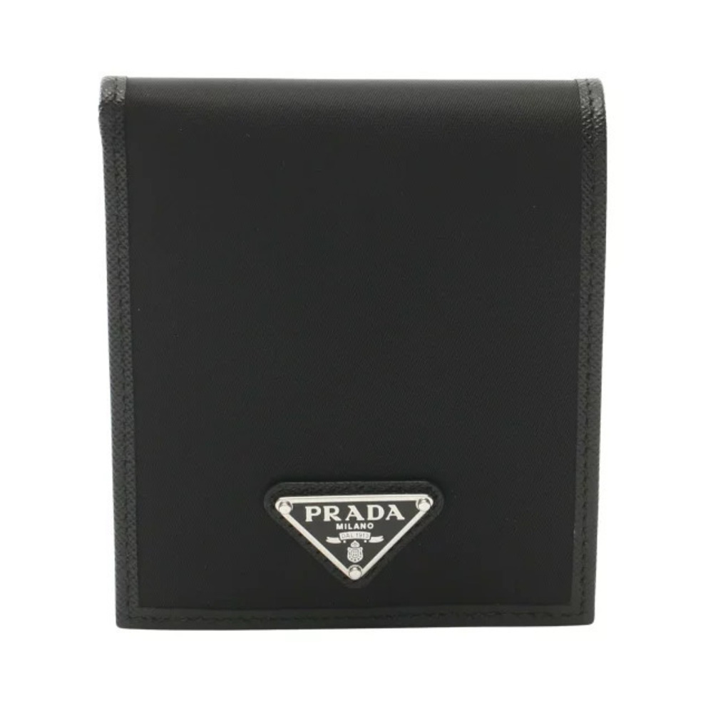 Prada TESSUTOSAFFIAN Bi fold Wallet Saffiano Leather Black
